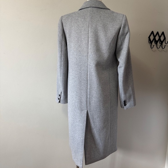 LOFT Gray Single Breasted Wool Blend Trench Coat SZ XS - Picture 2 of 9
